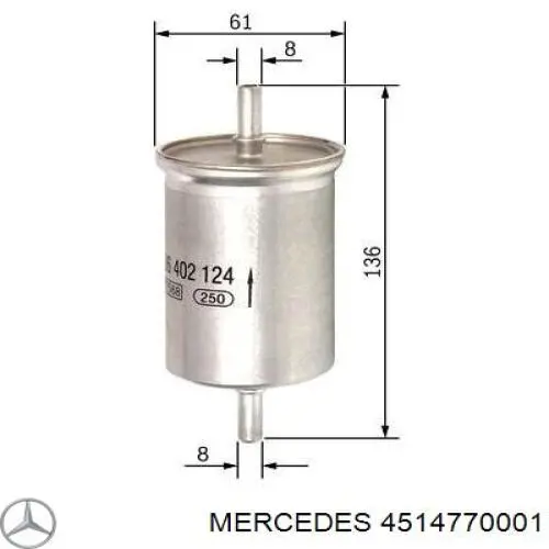 Топливный фильтр 4514770001 Mercedes