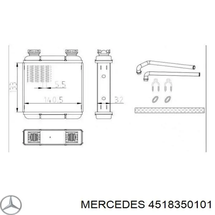 4518350101 Mercedes radiador de forno (de aquecedor)