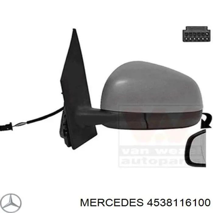 4538116100 Mercedes espelho de retrovisão esquerdo