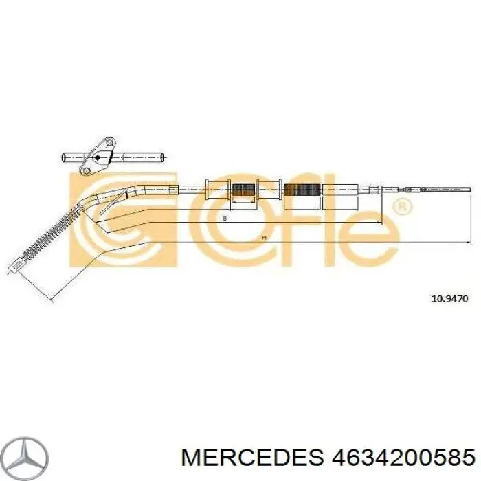 Трос ручного тормоза задний левый Мерседес-бенц Ж W460 (Mercedes G)