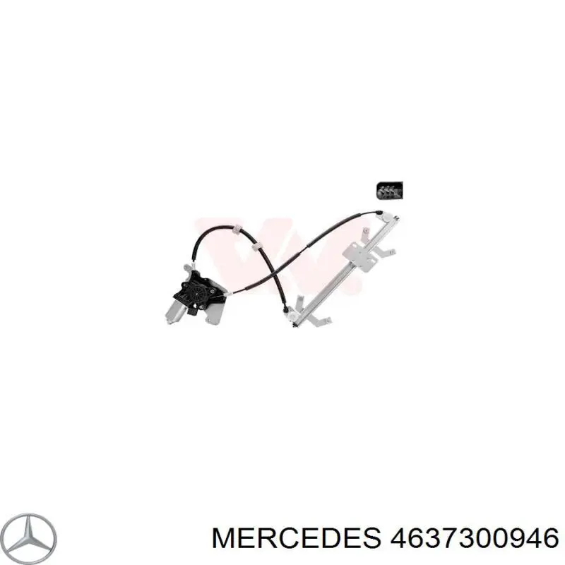 4637300946 Mercedes mecanismo de acionamento de vidro da porta traseira esquerda