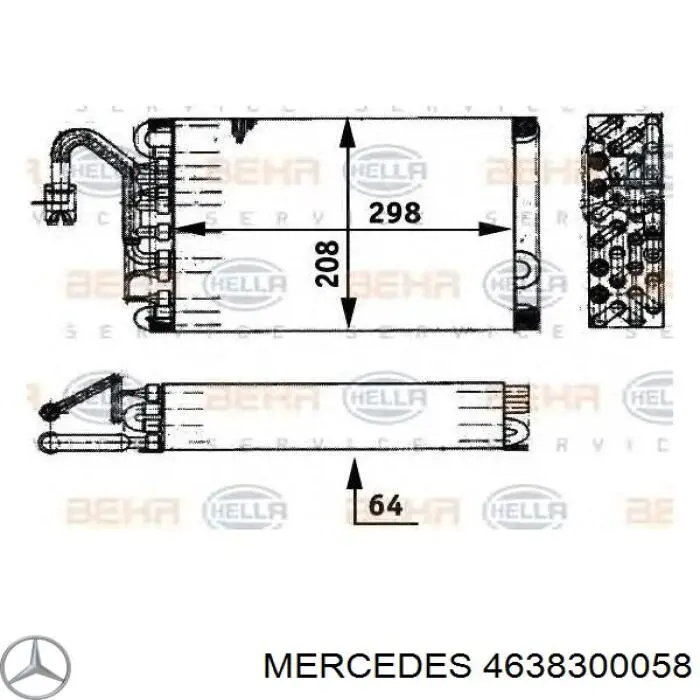 Испаритель кондиционера 4638300058 Mercedes