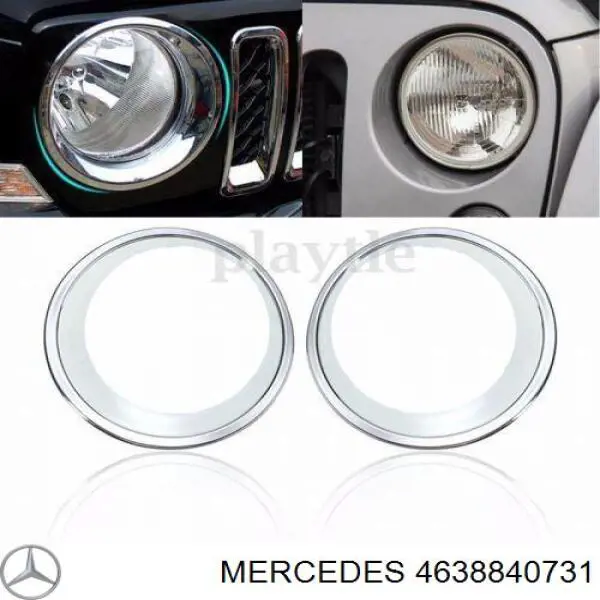 Рамка (облицовка) фары левой Mercedes 4638840731 цена, от 29.20 USD