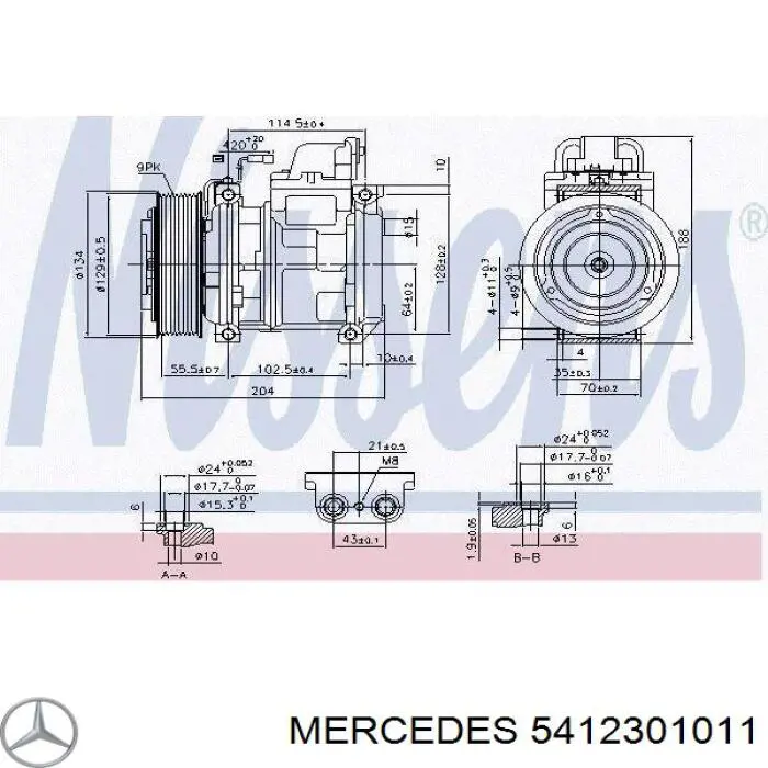 Компрессор системы кондиционирования Mercedes 5412301011 цена, от 366.48 USD