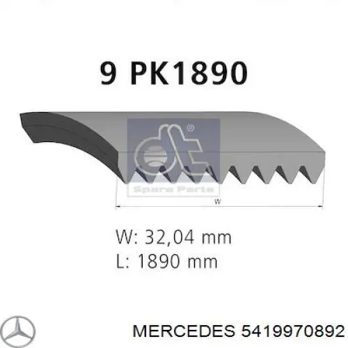 5419970892 Mercedes Поликлиновый ремень