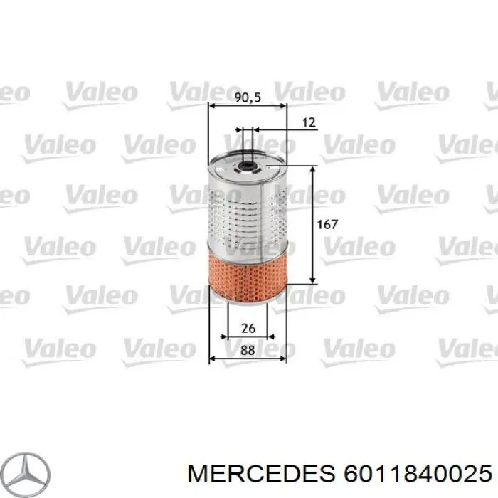 6011840025 Mercedes масляный фильтр