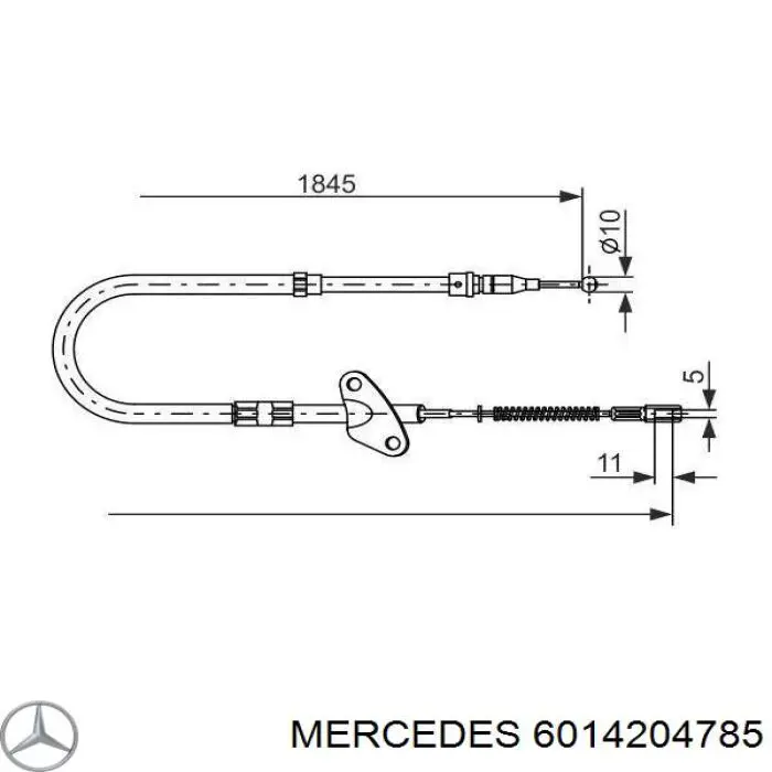6014204785 Mercedes трос ручного тормоза задний правый