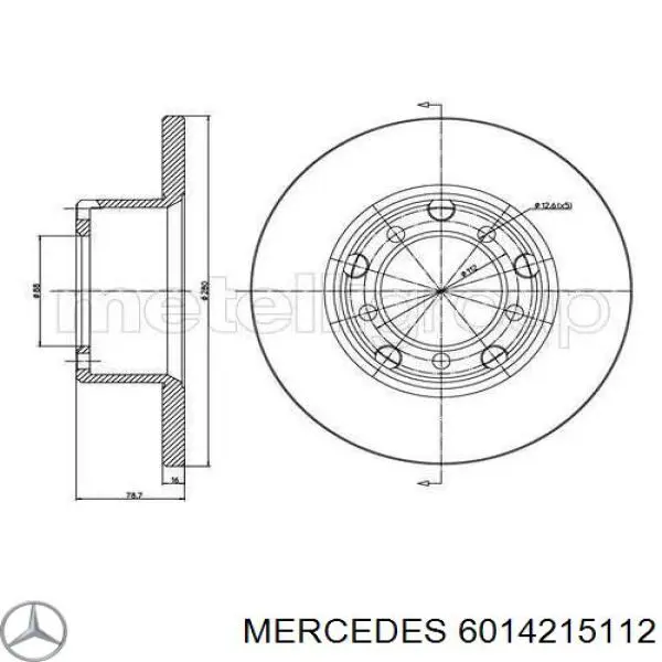 601 421 5112 Mercedes диск тормозной передний