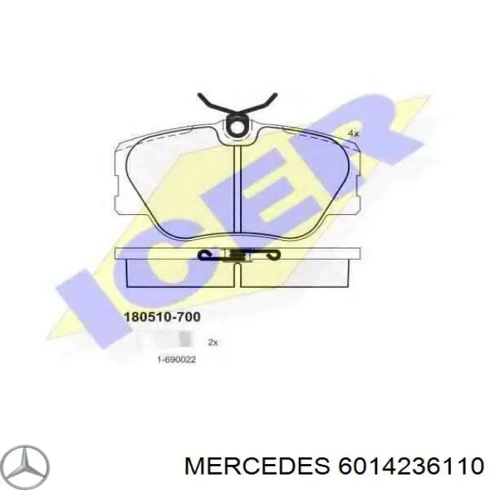 Купить A6014236010 Mercedes Задние барабанные тормозные колодки