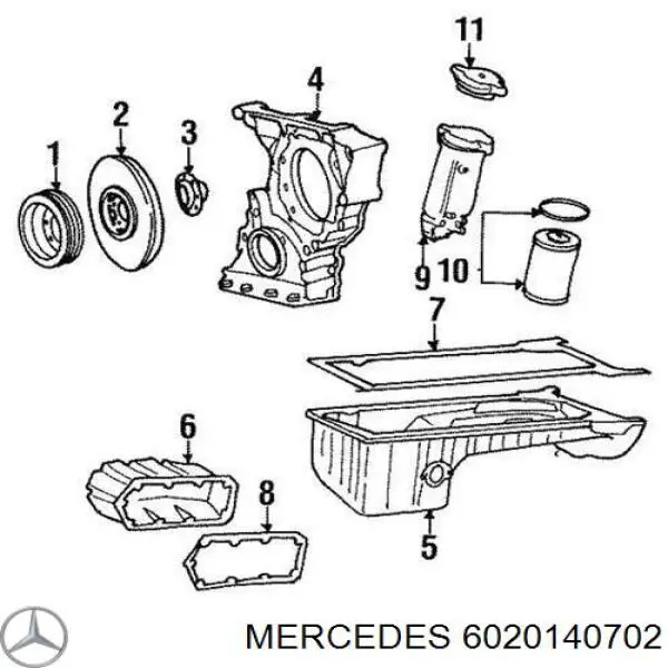 A6020140702 Mercedes panela de óleo de cárter do motor