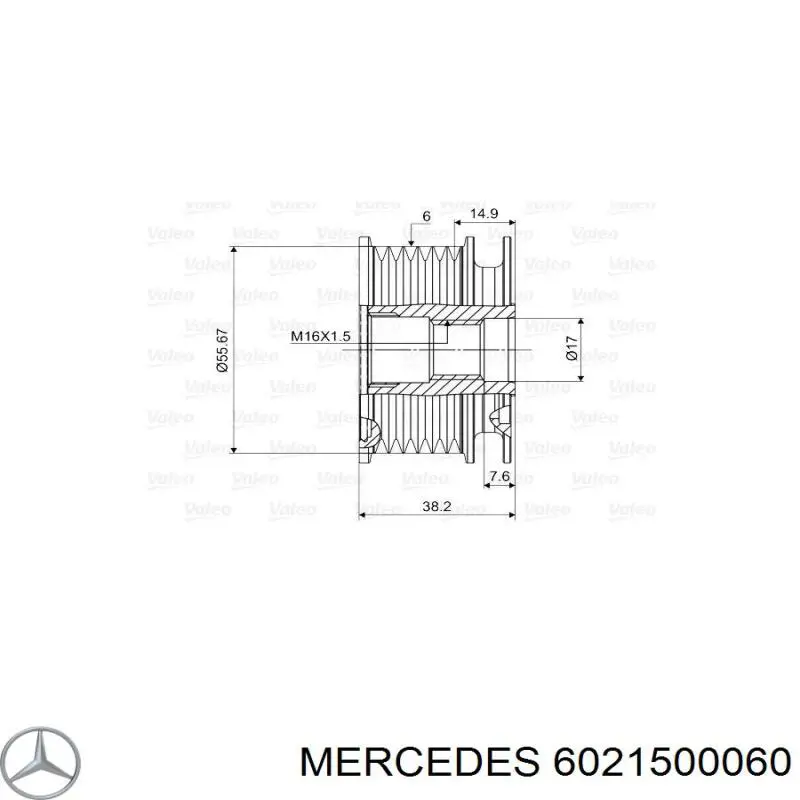 6021500060 Mercedes шкив генератора