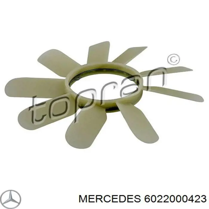 6022000423 Mercedes вентилятор (крыльчатка радиатора охлаждения)