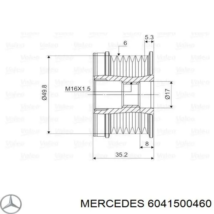 6041500460 Mercedes шкив генератора