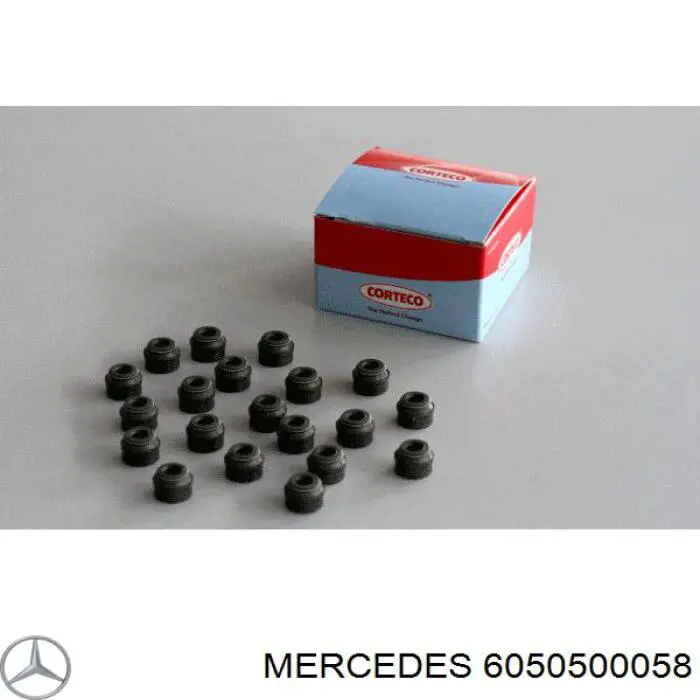 605 050 00 58 Mercedes сальник клапана (маслосъемный, впуск/выпуск, комплект на мотор)