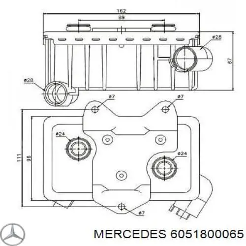 Радиатор масляный (холодильник), под фильтром Mercedes 6051800065