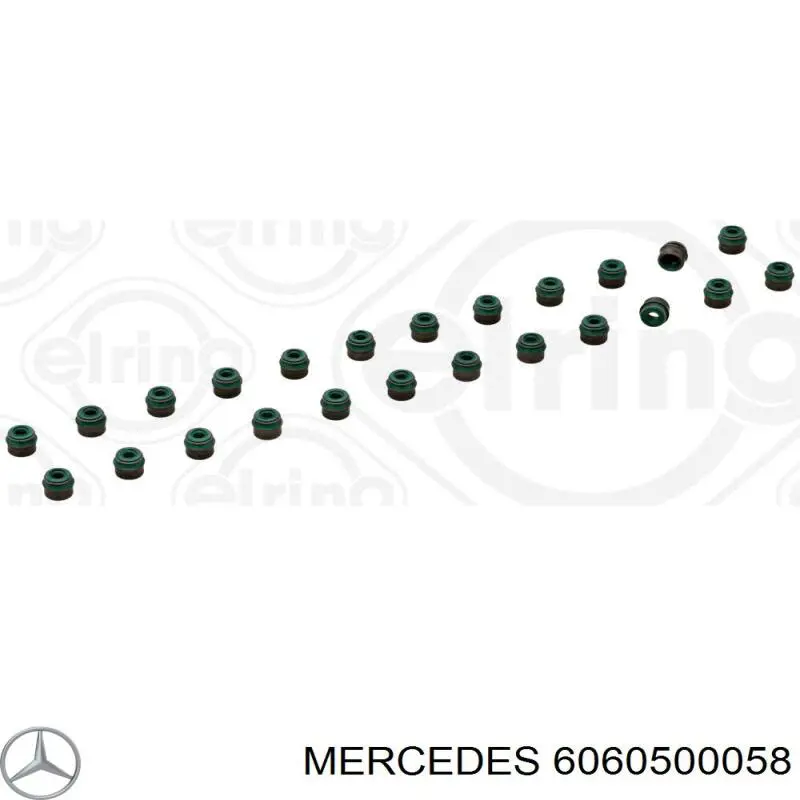 606 050 00 58 Mercedes сальник клапана (маслосъемный, впуск/выпуск, комплект на мотор)