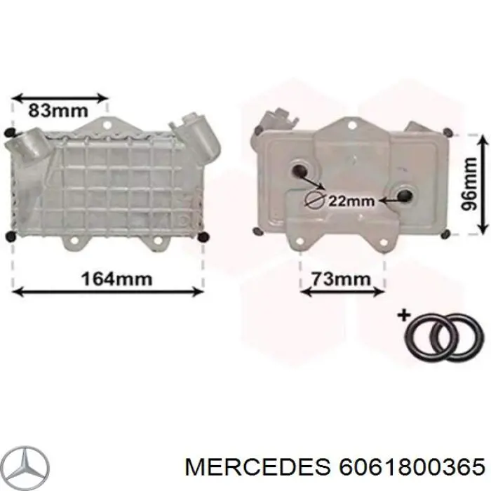 Купить 6061800365 Mercedes Радиатор масляный (холодильник), под фильтром