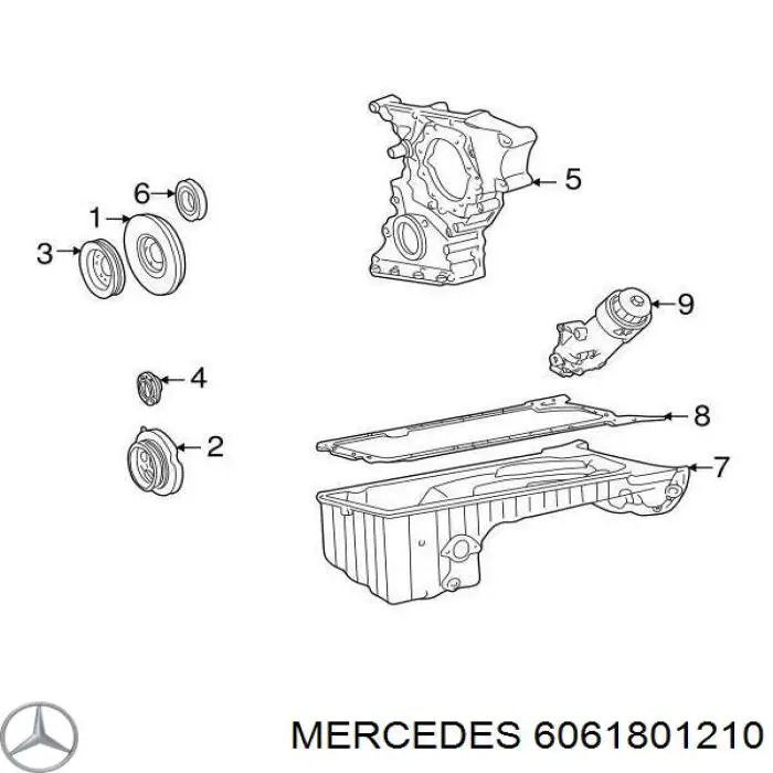 6061801210 Mercedes корпус масляного фильтра
