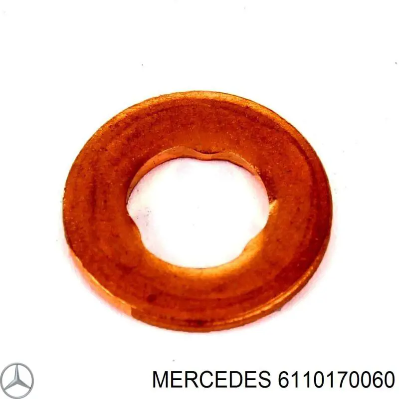 Anel (arruela) do injetor de ajuste 6110170060 Mercedes
