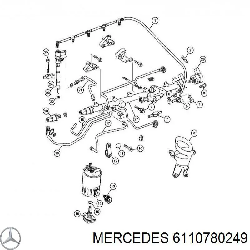 Купить 6110780249 Mercedes Обратный клапан возврата топлива