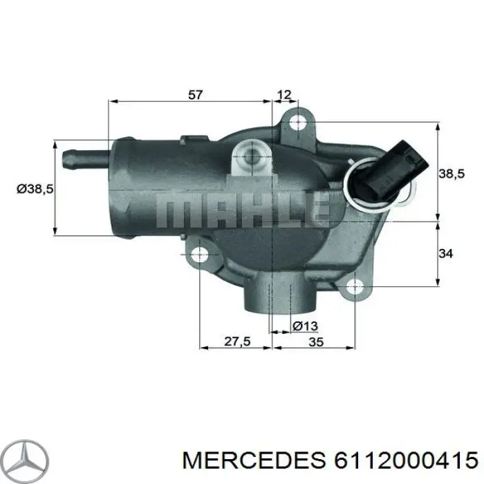 Корпус термостата 6112000415 Mercedes