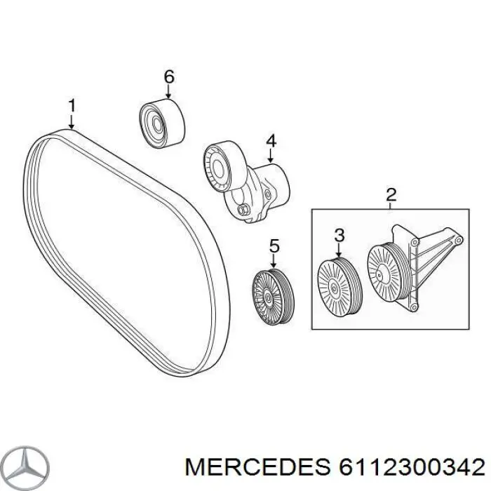 Кронштейн паразитного ролика приводного ремня Mercedes 6112300342 цена, от 34.90 USD