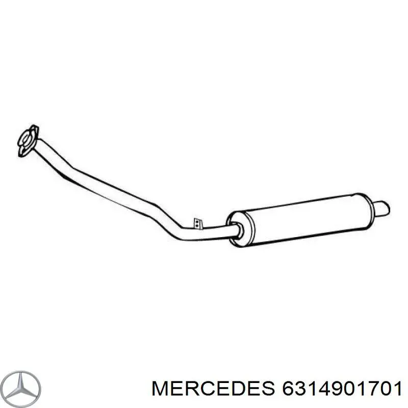 Глушитель, передняя часть на Mercedes 100 (631)
