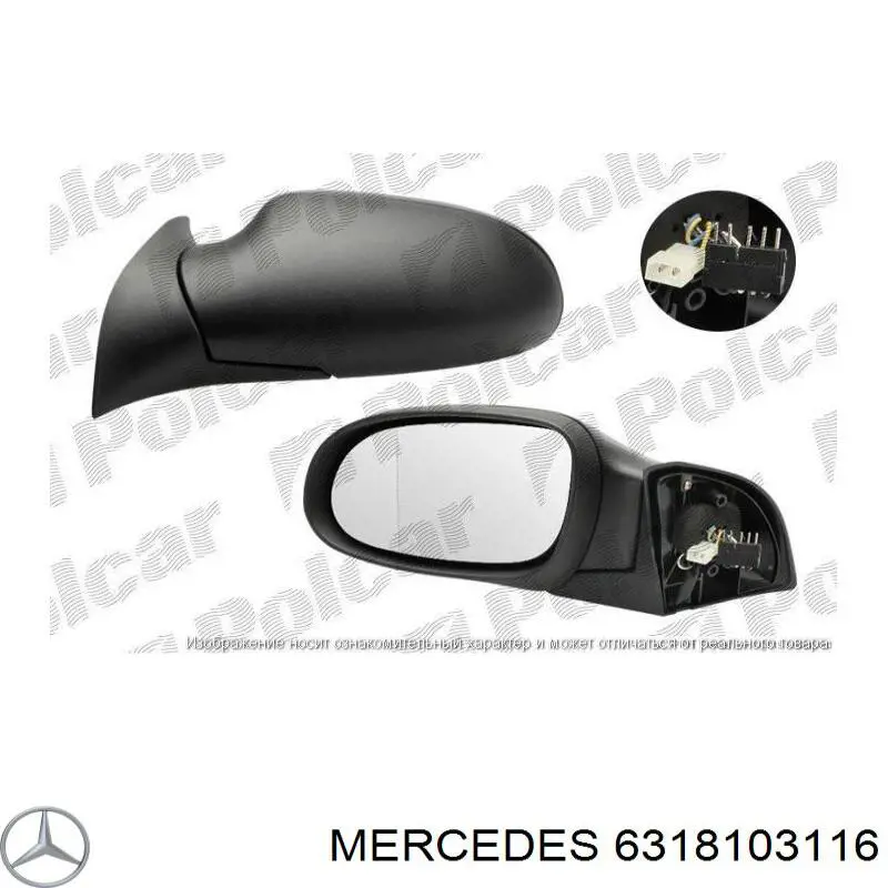 Наружное зеркало правое Mercedes A6318103116 цена, от 194.71 USD