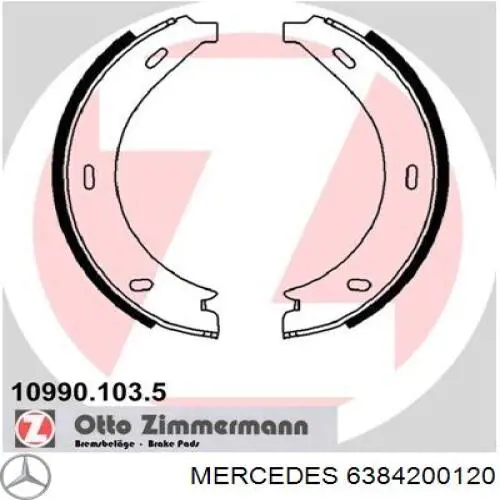 6384200120 Mercedes колодки ручника