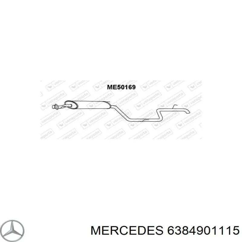 Глушитель, задняя часть 6384901115 Mercedes