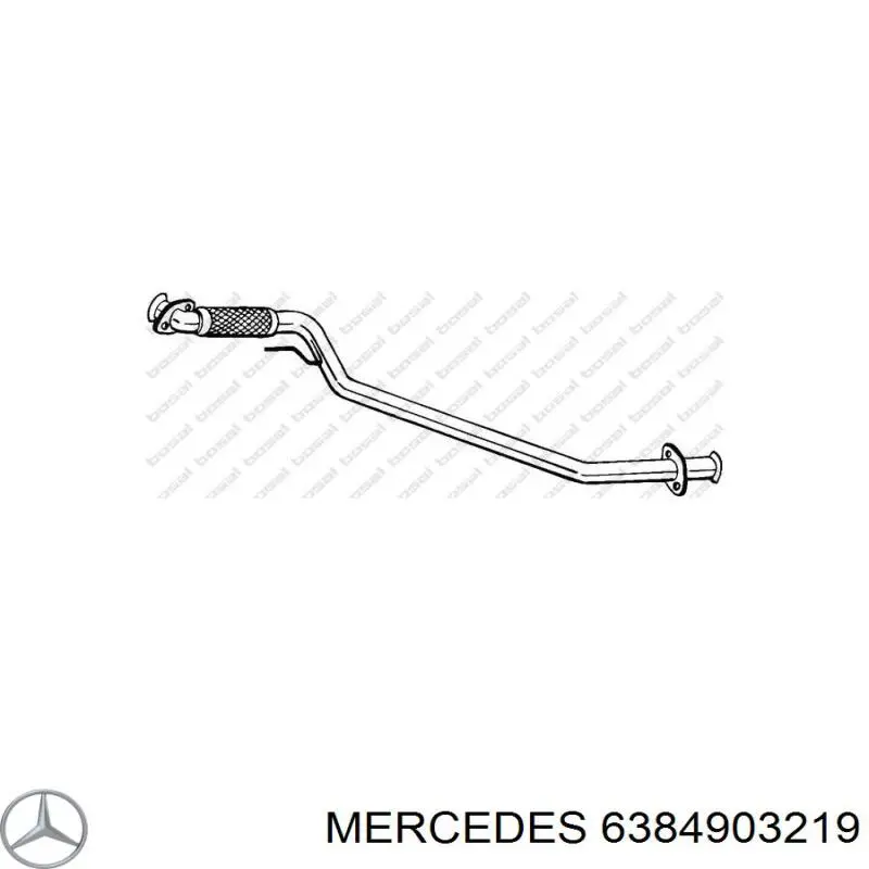6384903219 Mercedes труба приемная (штаны глушителя передняя)
