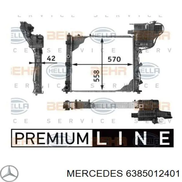 Радиатор 6385012401 Mercedes