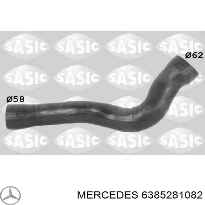 Верхний патрубок интеркулера 6385281082 Mercedes