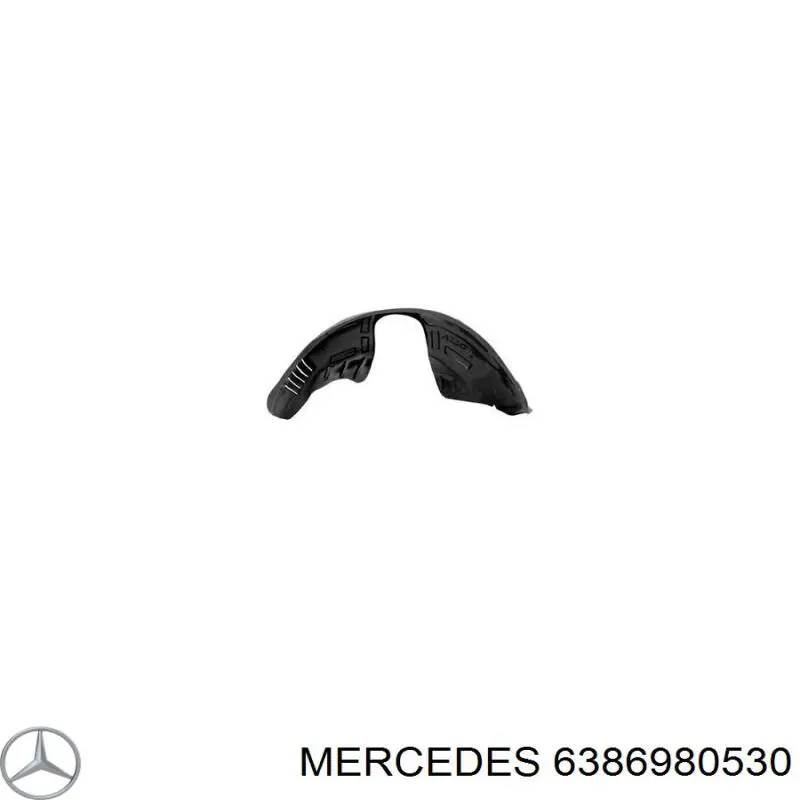 6386980530 Mercedes guarda-barras direito do pára-lama dianteiro