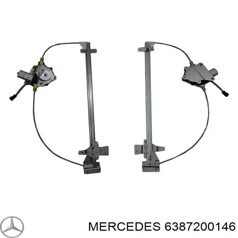 6387200146 Mercedes mecanismo de acionamento de vidro da porta dianteira direita