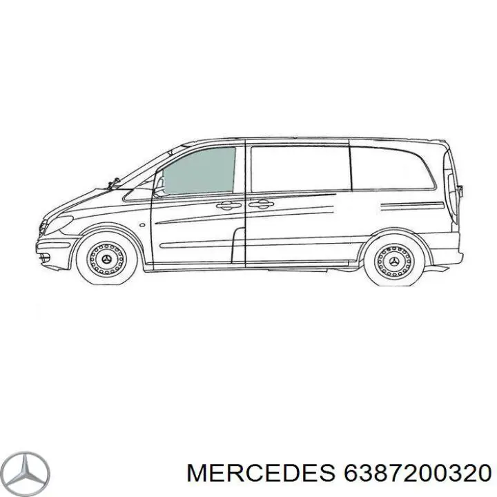 6387200320 Mercedes стекло двери передней левой
