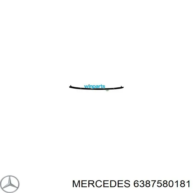 Молдинг решетки радиатора нижний 6387580181 Mercedes