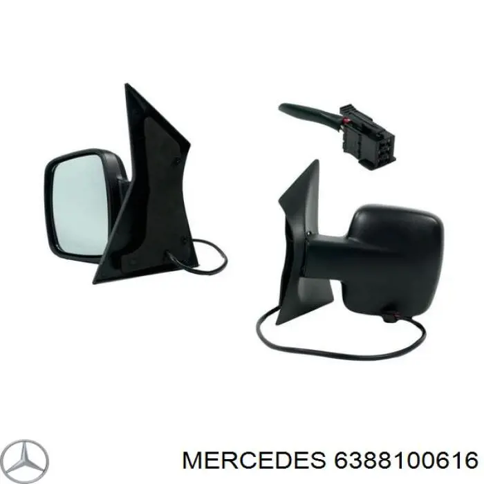 Левое боковое зеркало 6388100616 Mercedes