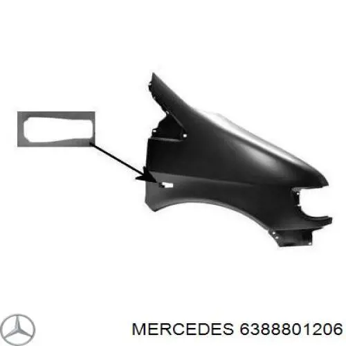 6388801206 Mercedes крыло переднее правое