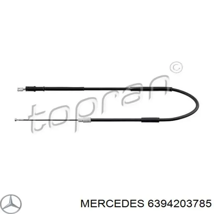 Трос ручного тормоза задний правый Mercedes 6394203785