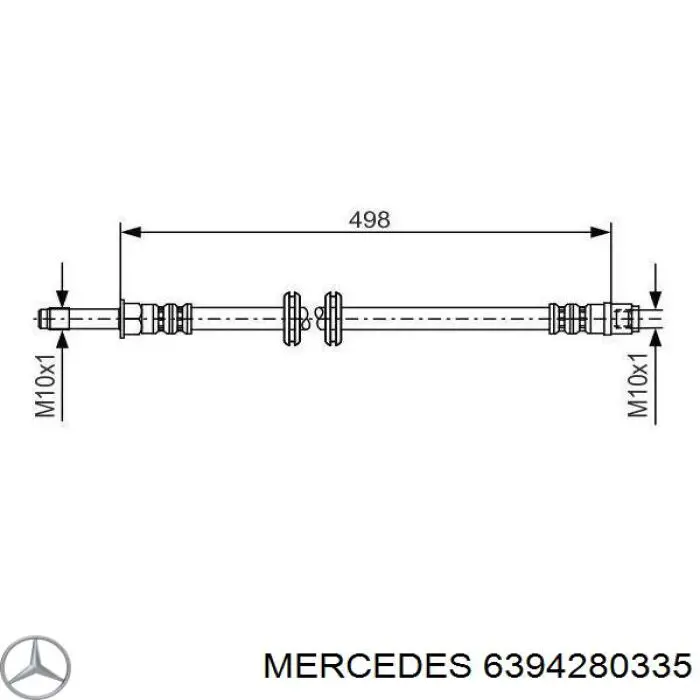 Шланг тормозной передний Mercedes 6394280335 цена, от 8.62 USD