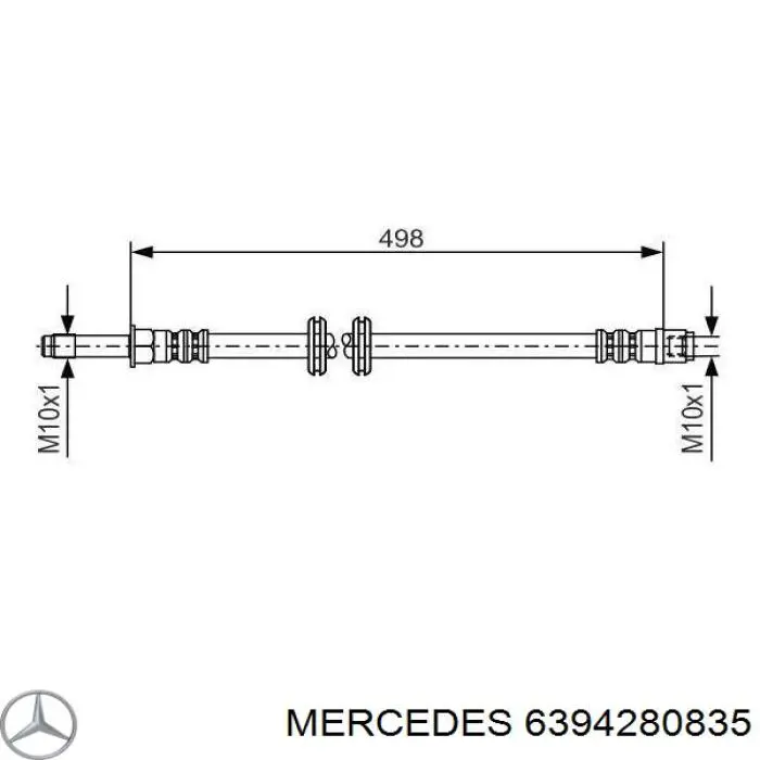 Шланг тормозной передний Mercedes 6394280835 цена, от 8.62 USD
