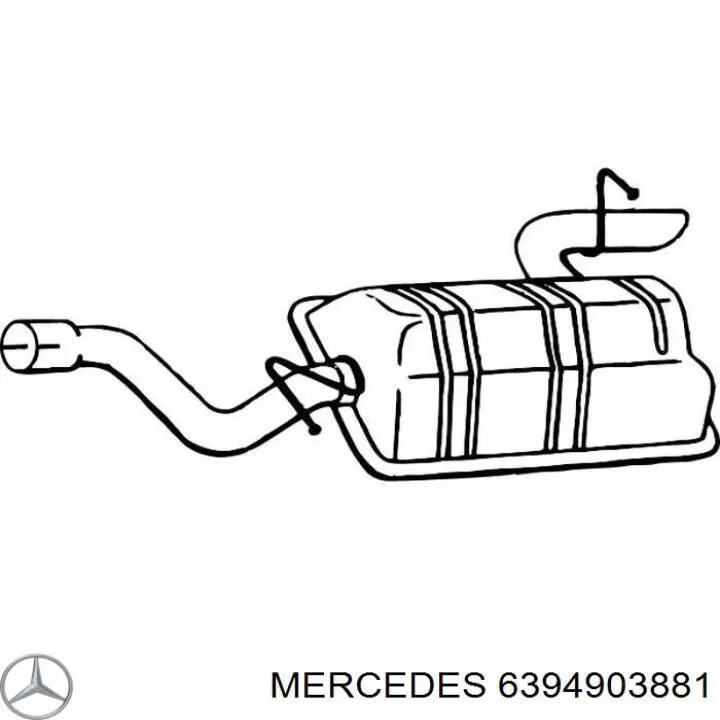 6394903881 Mercedes глушитель, задняя часть