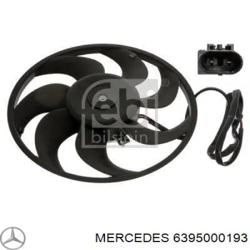 6395000193 Mercedes электровентилятор кондиционера в сборе (мотор+крыльчатка)