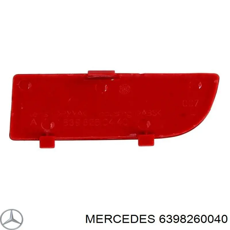 6398260040 Mercedes retrorrefletor (refletor do pára-choque traseiro esquerdo)