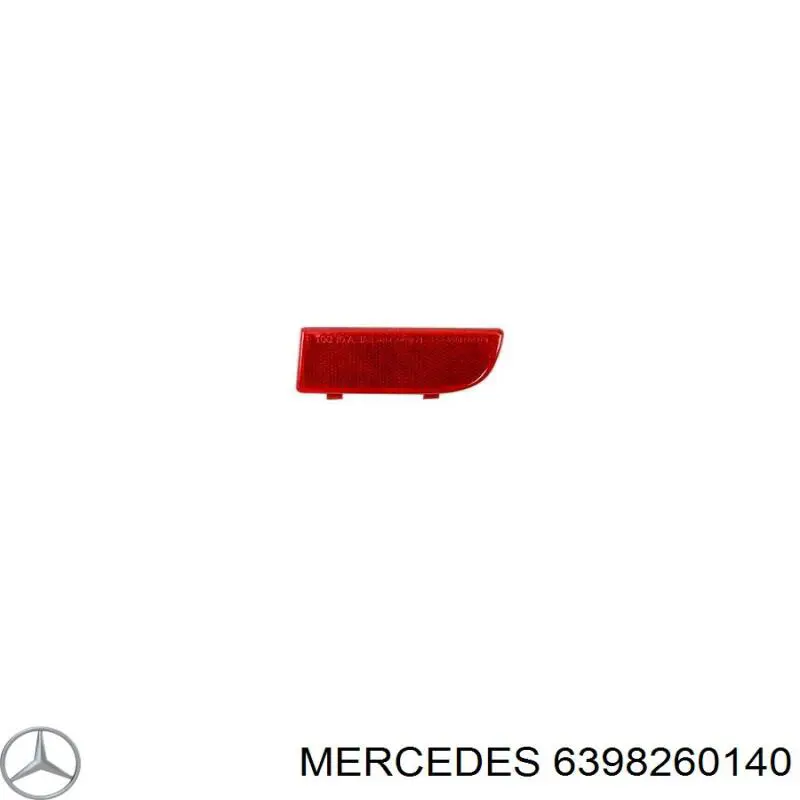 6398260140 Mercedes retrorrefletor (refletor do pára-choque traseiro direito)