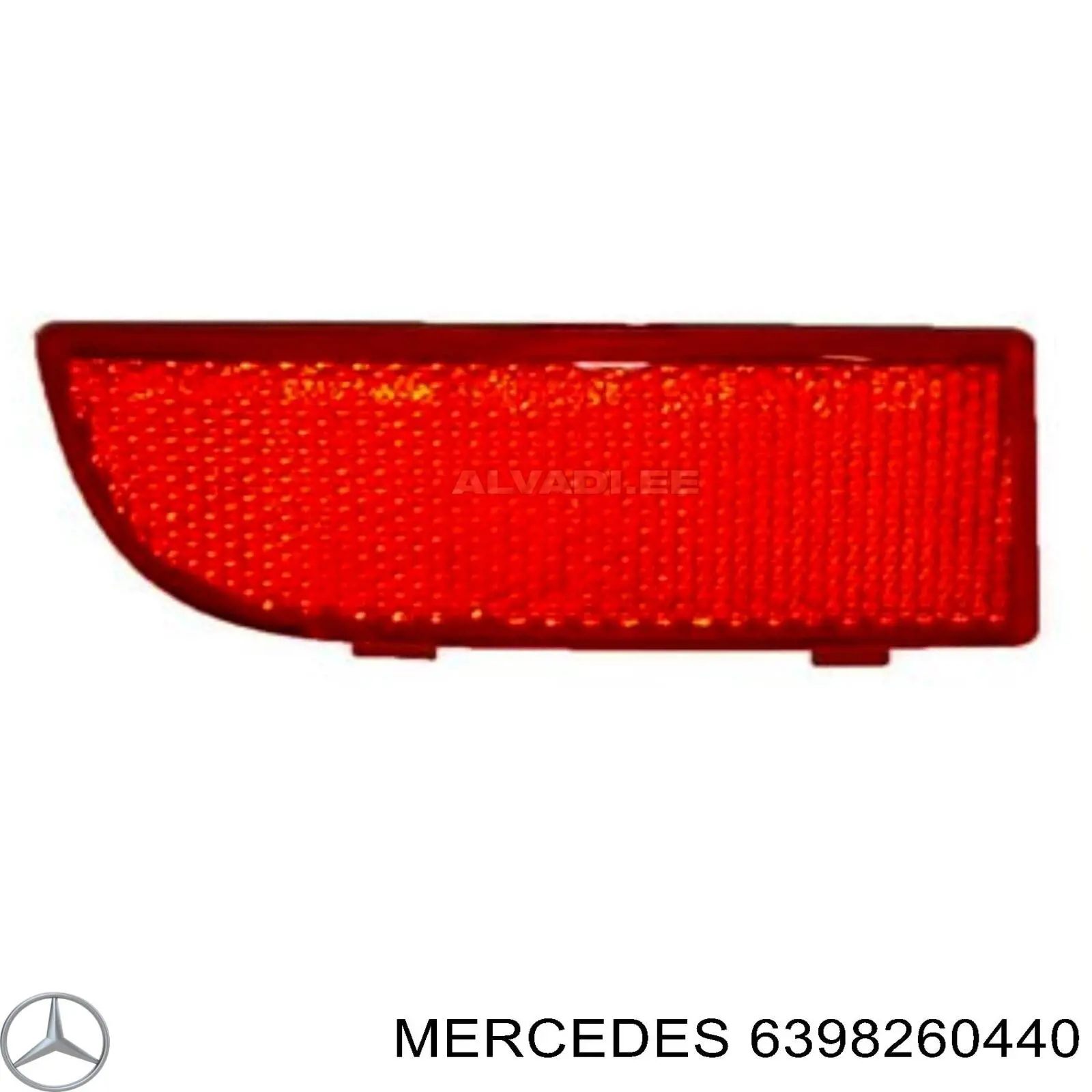 6398260440 Mercedes катафот (отражатель заднего бампера левый)