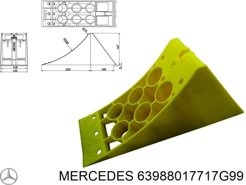 63988017717G99 Mercedes Бампер задний, правая часть