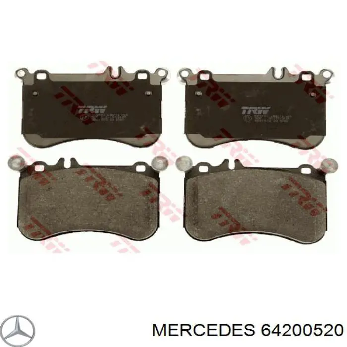 Передние тормозные колодки 64200520 Mercedes