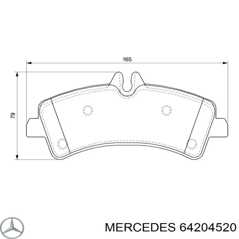 Купить 64204520 Mercedes Колодки тормозные задние, дисковые